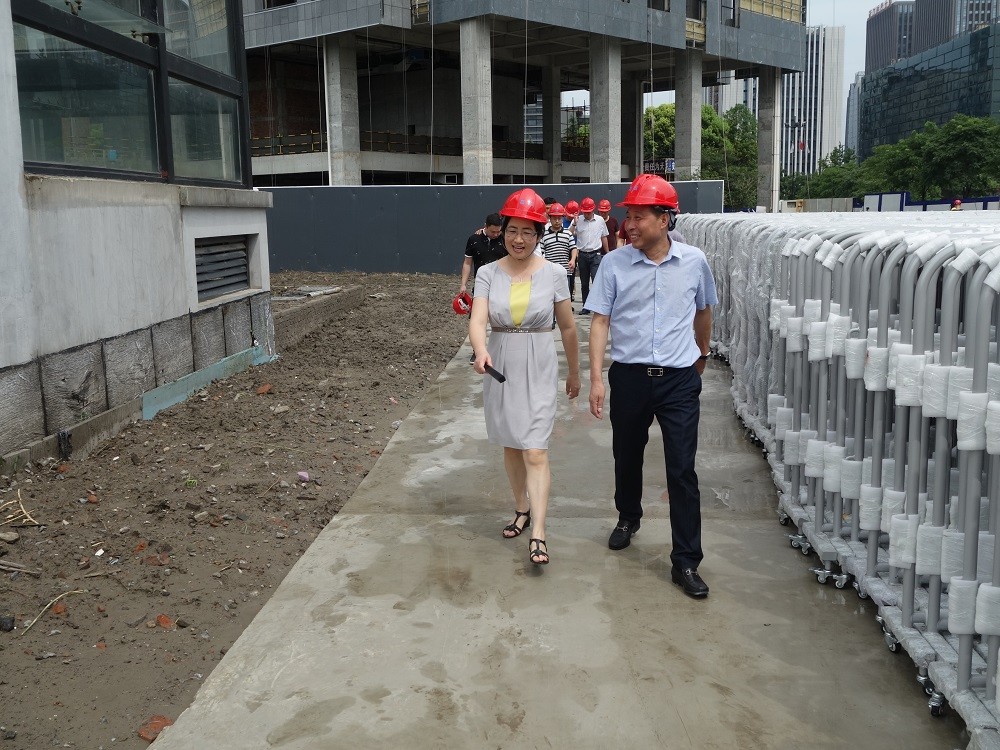 杭州市委常委、常務副市長陳瑾（時任上城區(qū)委書記）視察耀廈集團承建的上城區(qū)行政中心及科技文化館項目